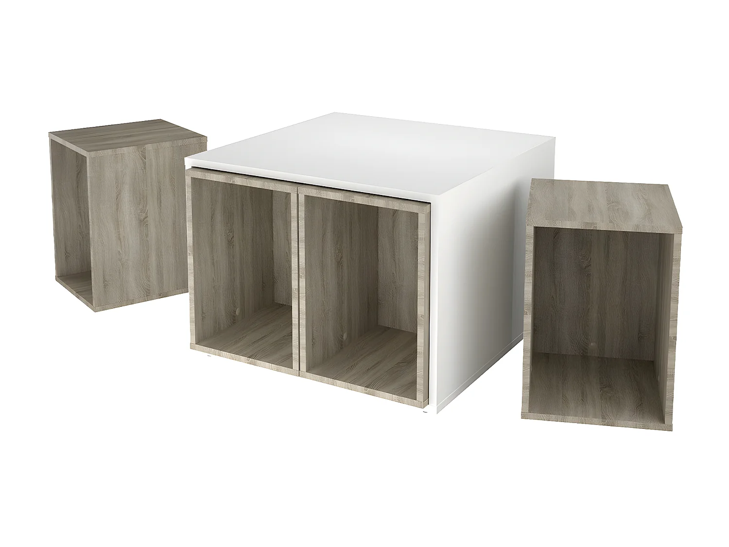 Table basse avec 4 compartiments amovibles Joker 1 - L71,5 x H50 cm