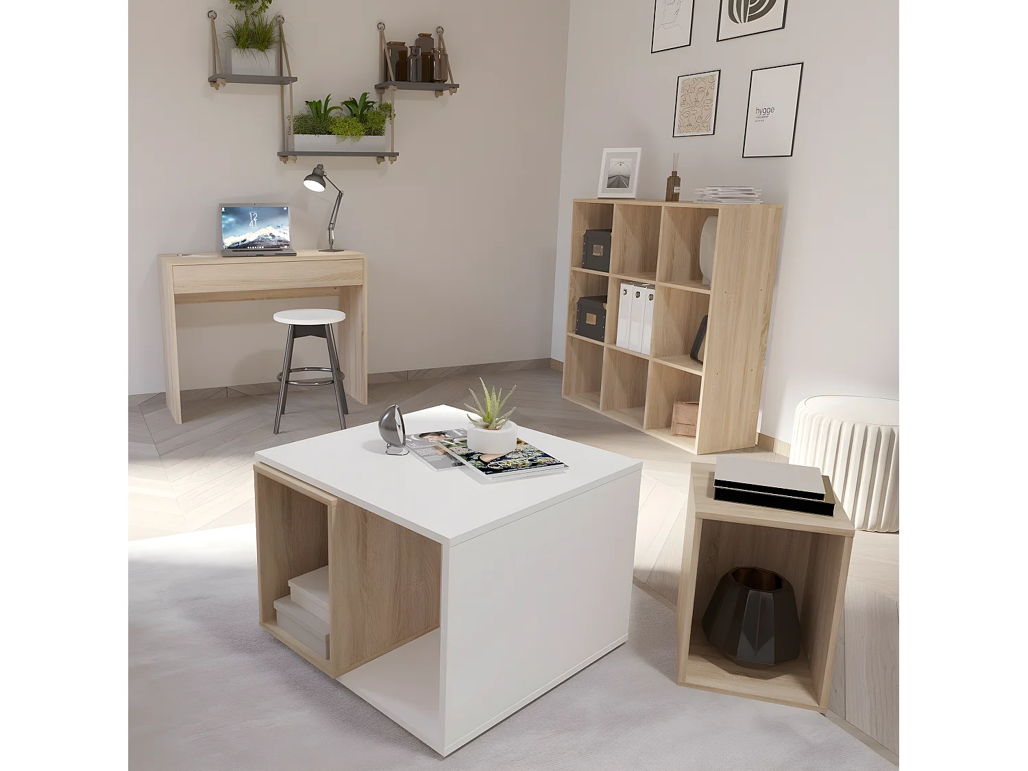 Table basse avec 4 compartiments amovibles Joker 1 - L71,5 x H50 cm