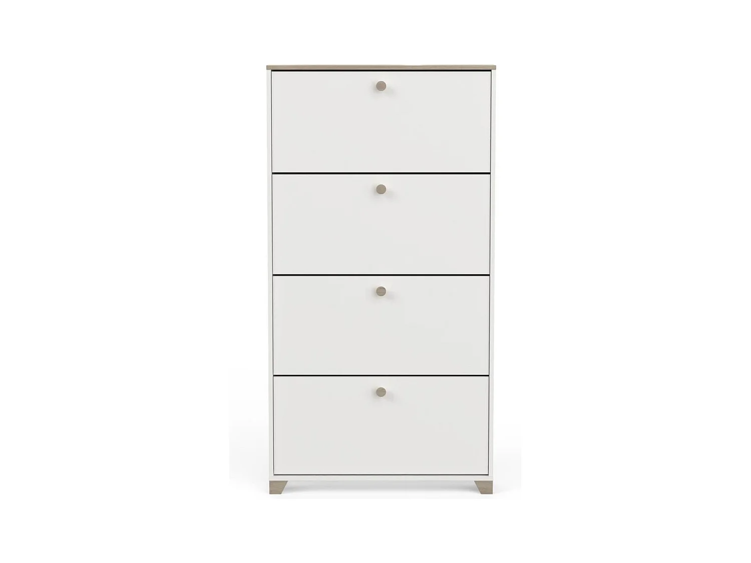 Meuble à chaussures 4 abattants décor chêne kronberg et blanc - L80,8 cm