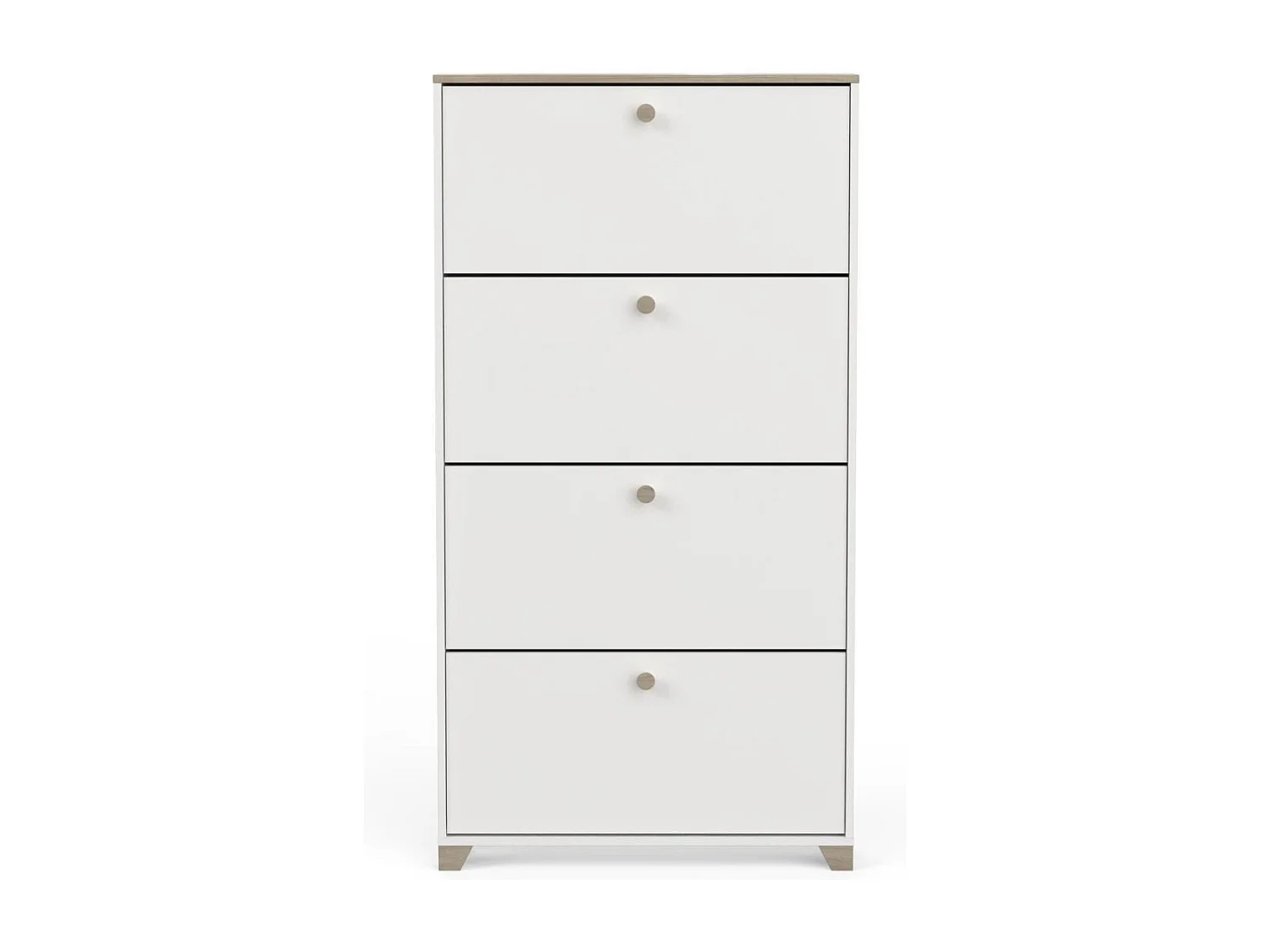 Meuble à chaussures 4 abattants décor chêne kronberg et blanc - L80,8 cm