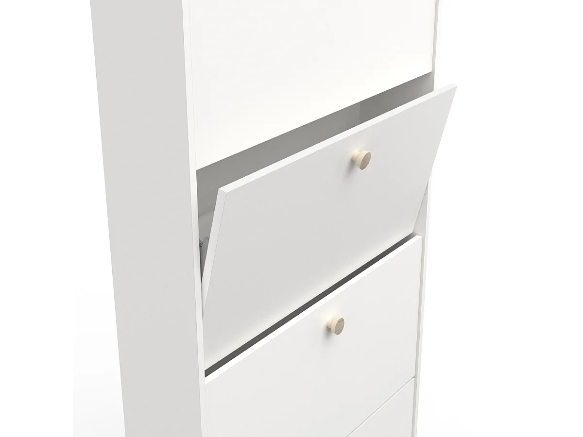 Meuble à chaussures 4 abattants décor chêne kronberg et blanc - L80,8 cm