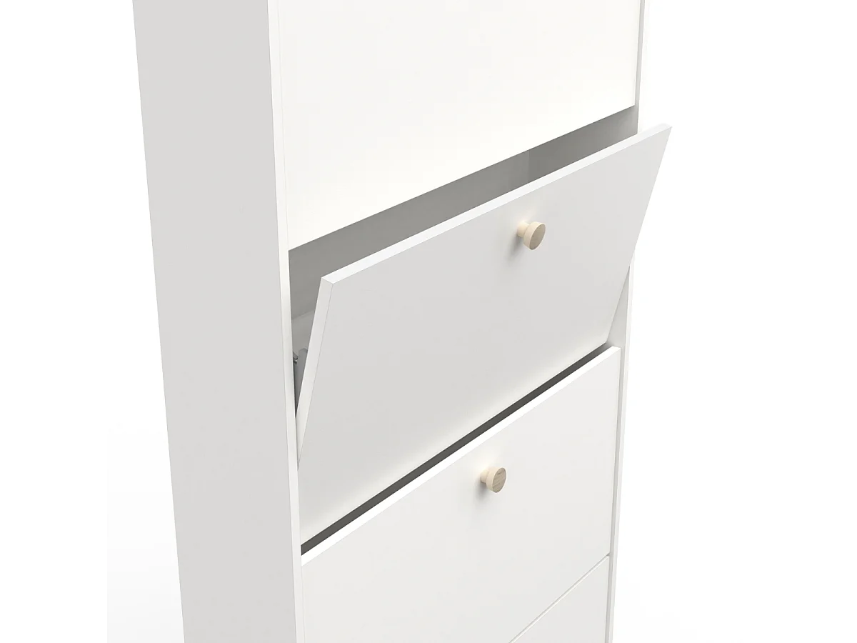 Schoenenkast 4 kleppen decor eiken kronberg en wit - L80,8 cm