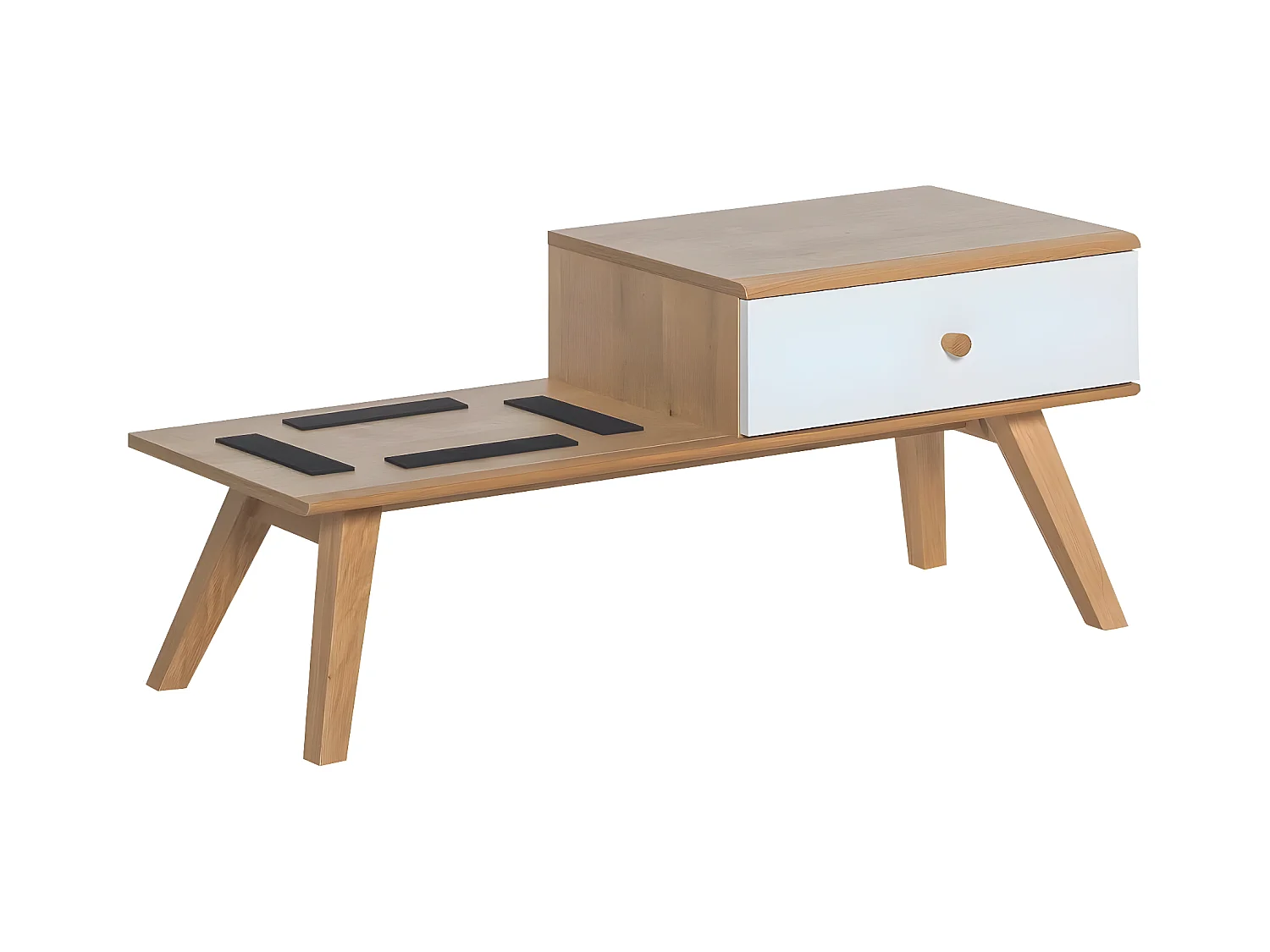 Banco con cajón y cojín - L100 cm