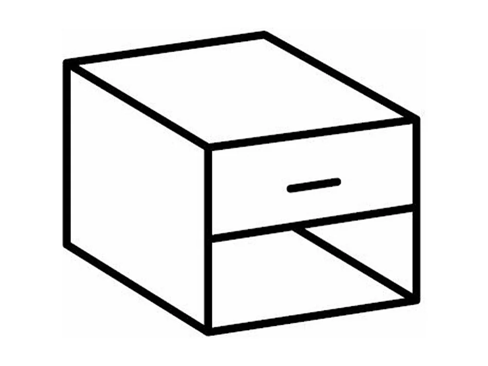 Chevet 1 tiroir décor chêne et graphite - L46 cm