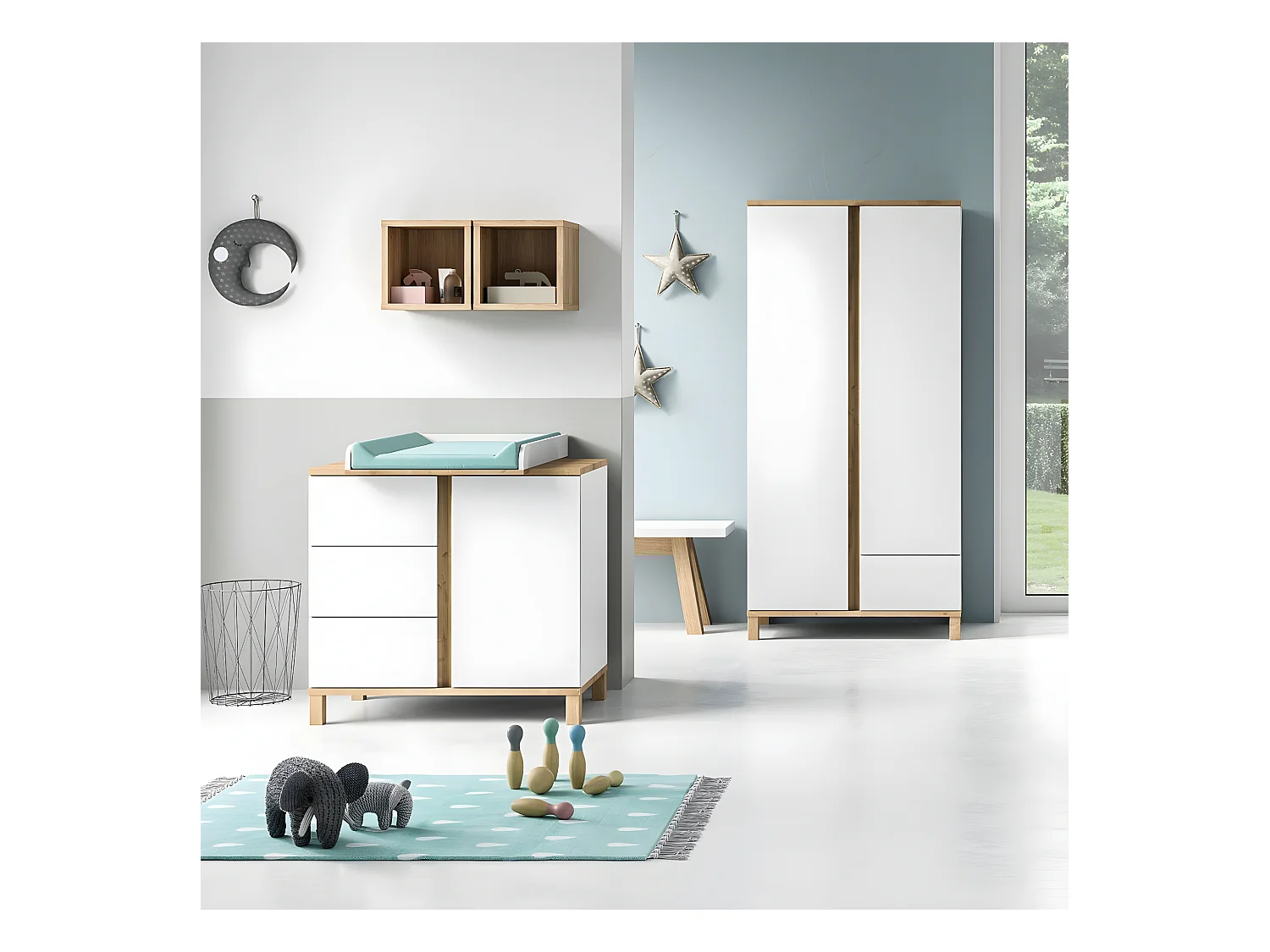 Kommode mit 3 Schubladen und 1 Tür - L90 cm - Altitude