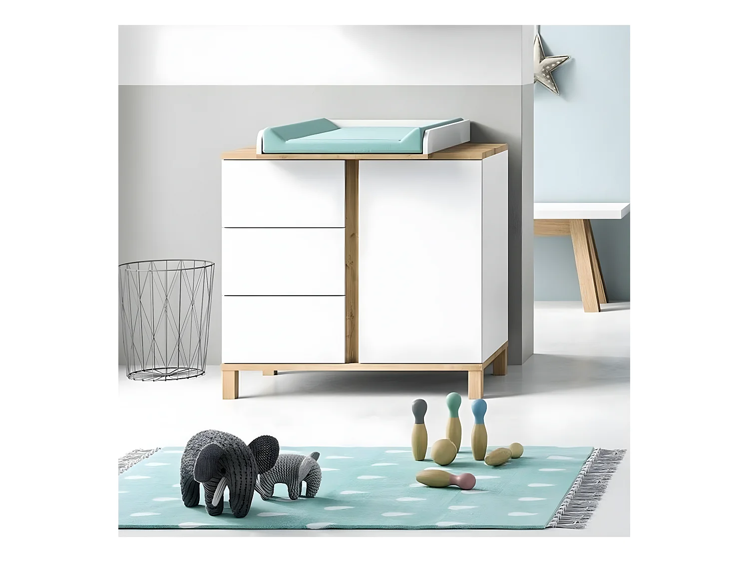 Kommode mit 3 Schubladen und 1 Tür - L90 cm - Altitude