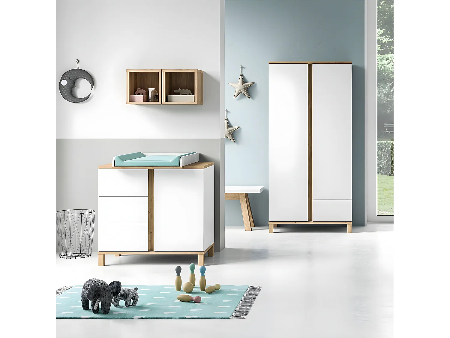 Comò con 3 cassetti e 1 anta - L90 cm - Altitude