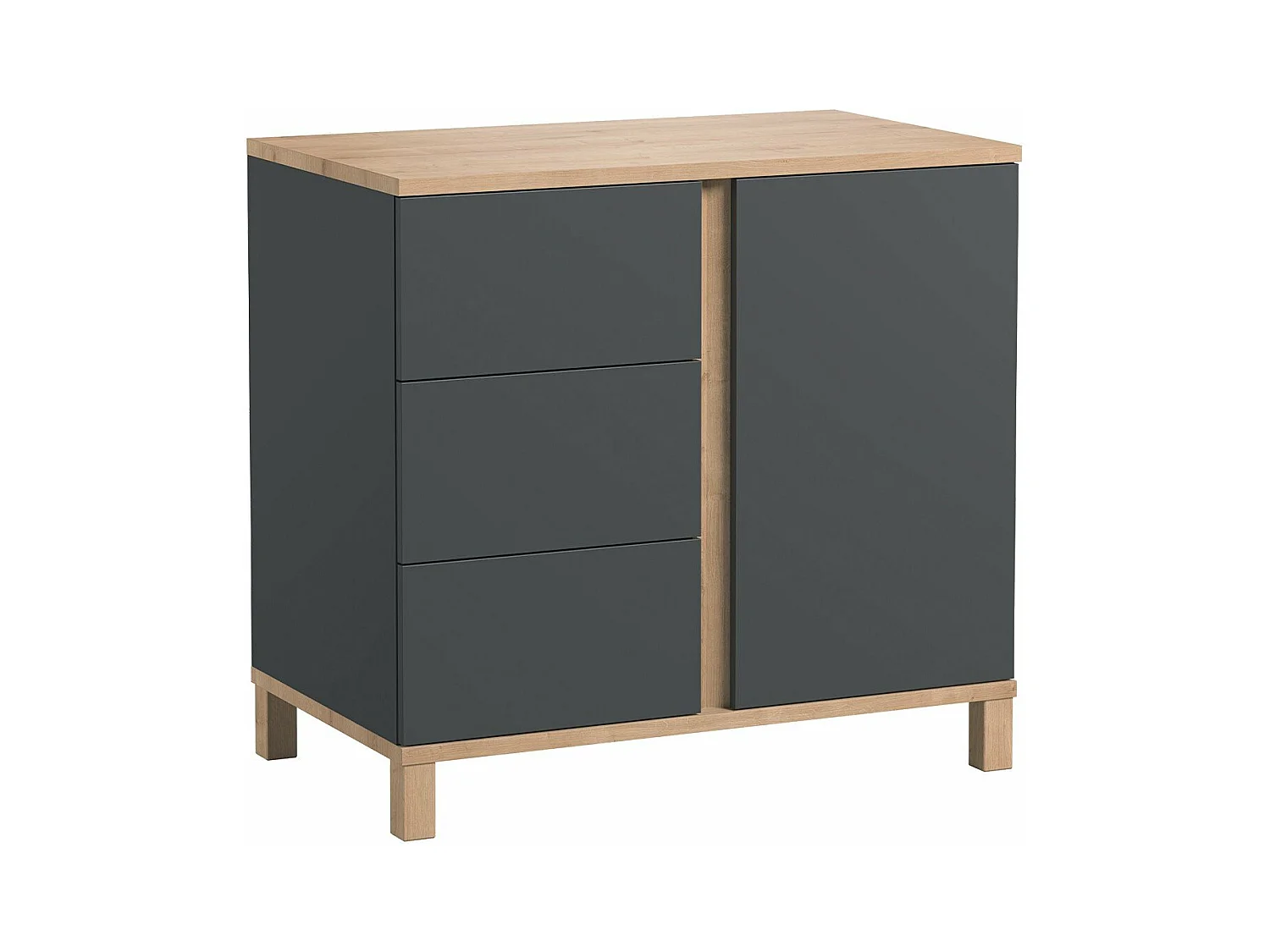 Kommode mit 3 Schubladen und 1 Tür - L90 cm - Altitude