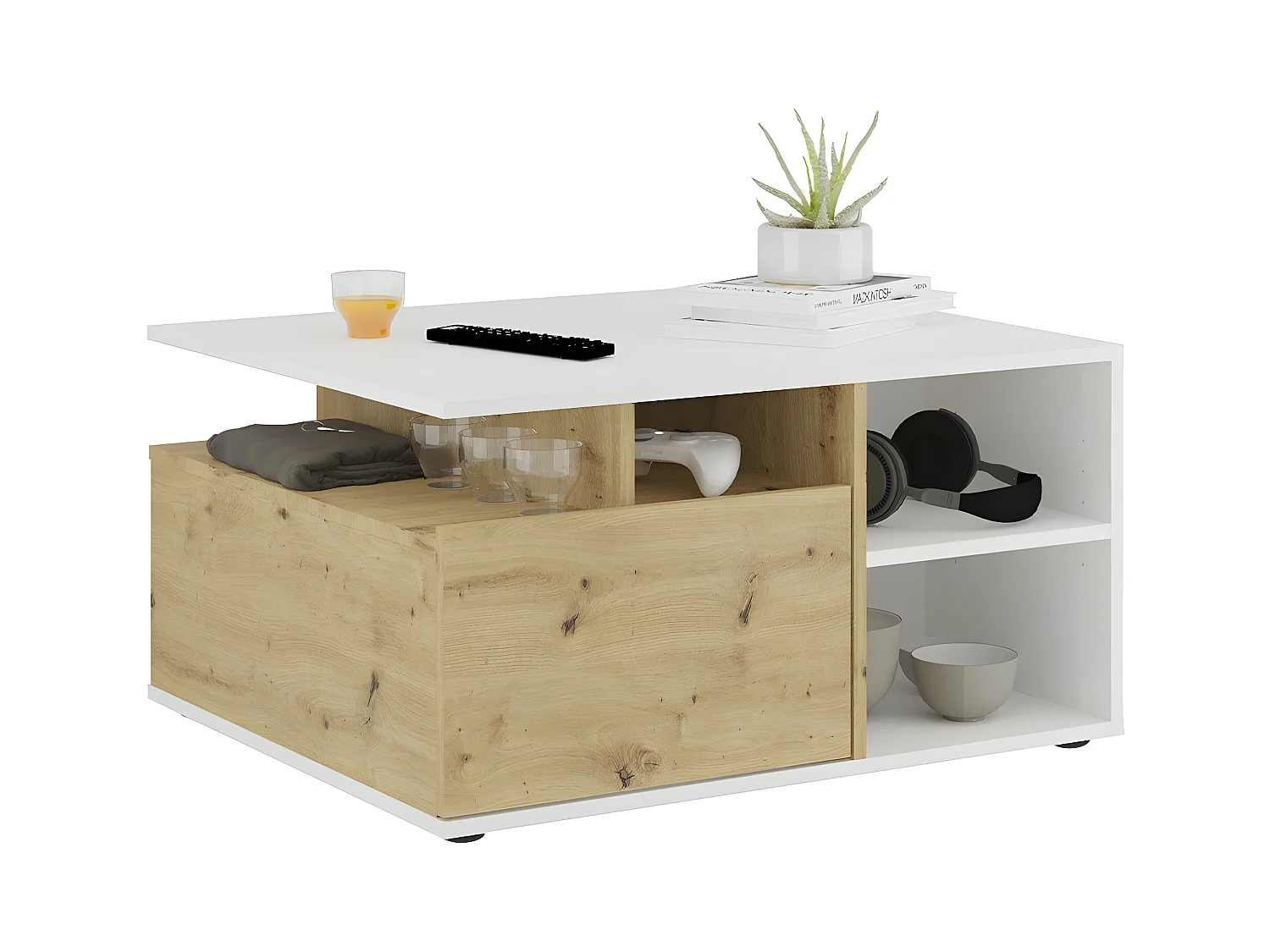 Table basse 1 tiroir Twin - L82 x H69,1 cm