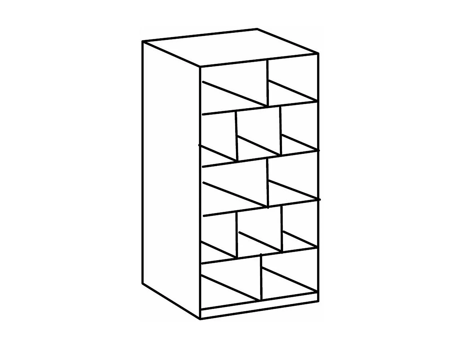 Bibliothèque 12 niches - L90 cm