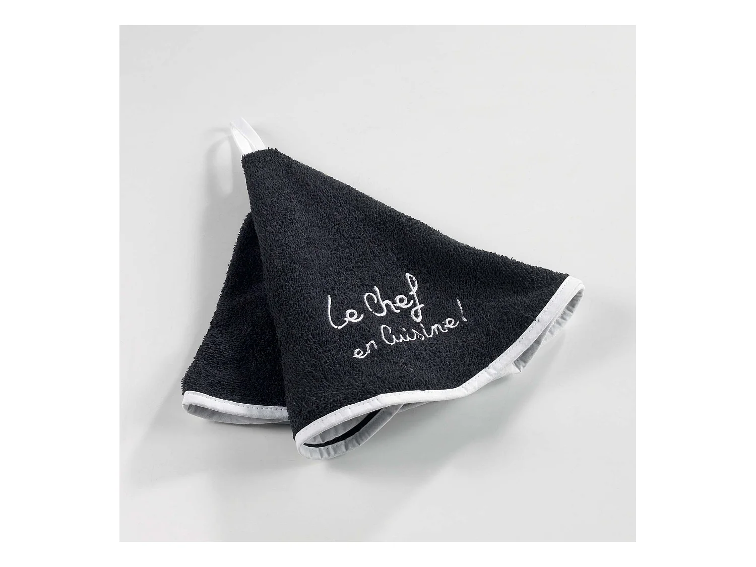 Essuie-Main Rond "Cuistot" 60cm Noir