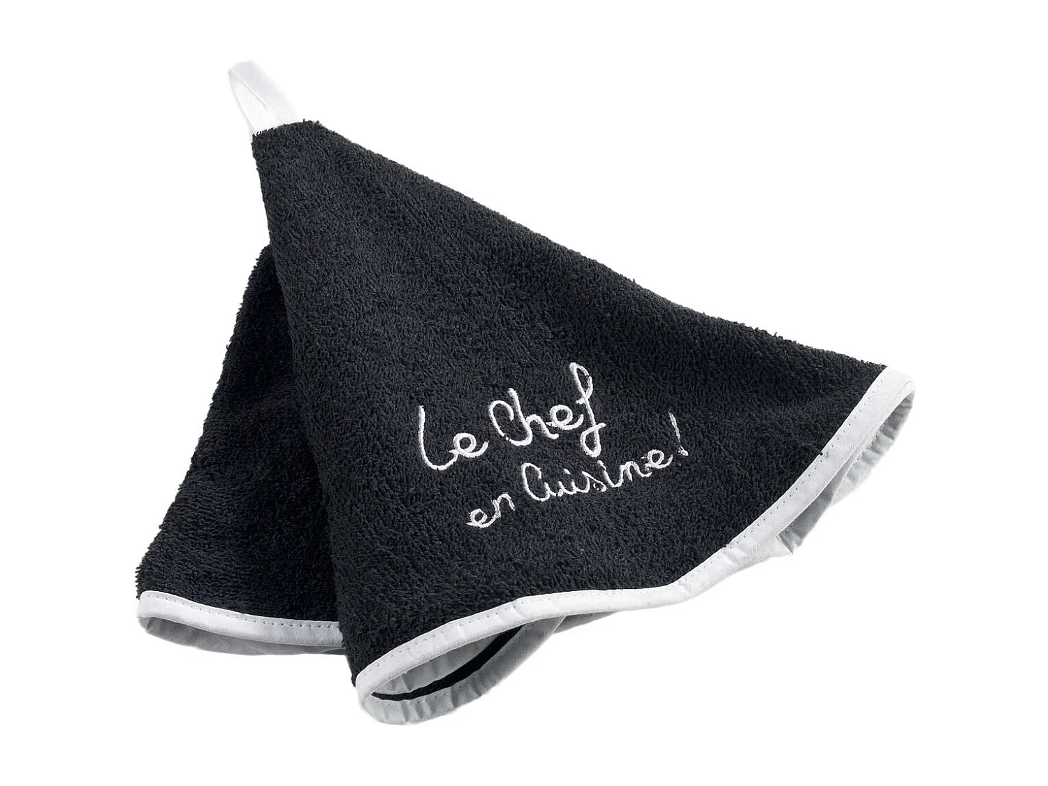 Essuie-Main Rond "Cuistot" 60cm Noir