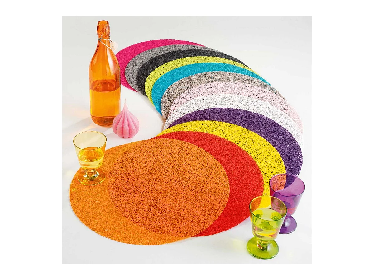 Set de Table Rond "Tortilla" 38cm Noir