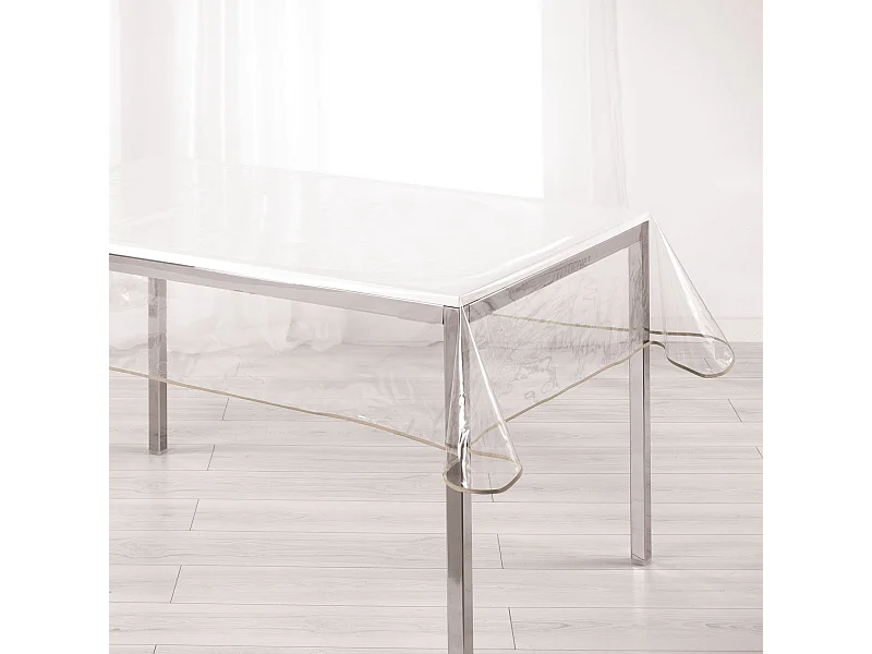 Nappe Cristal "Garden" 140x240cm Transparent & Taupe