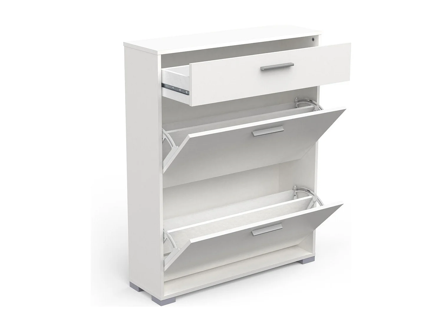 Rangement chaussures 2 abattants et 1 tiroir L80,8 cm - IZZY