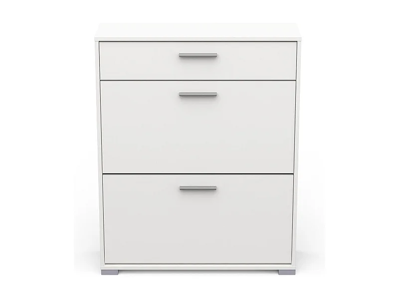 Mobile porta scarpe 2 ante ribaltabili e 1 cassetto - L80,8 cm