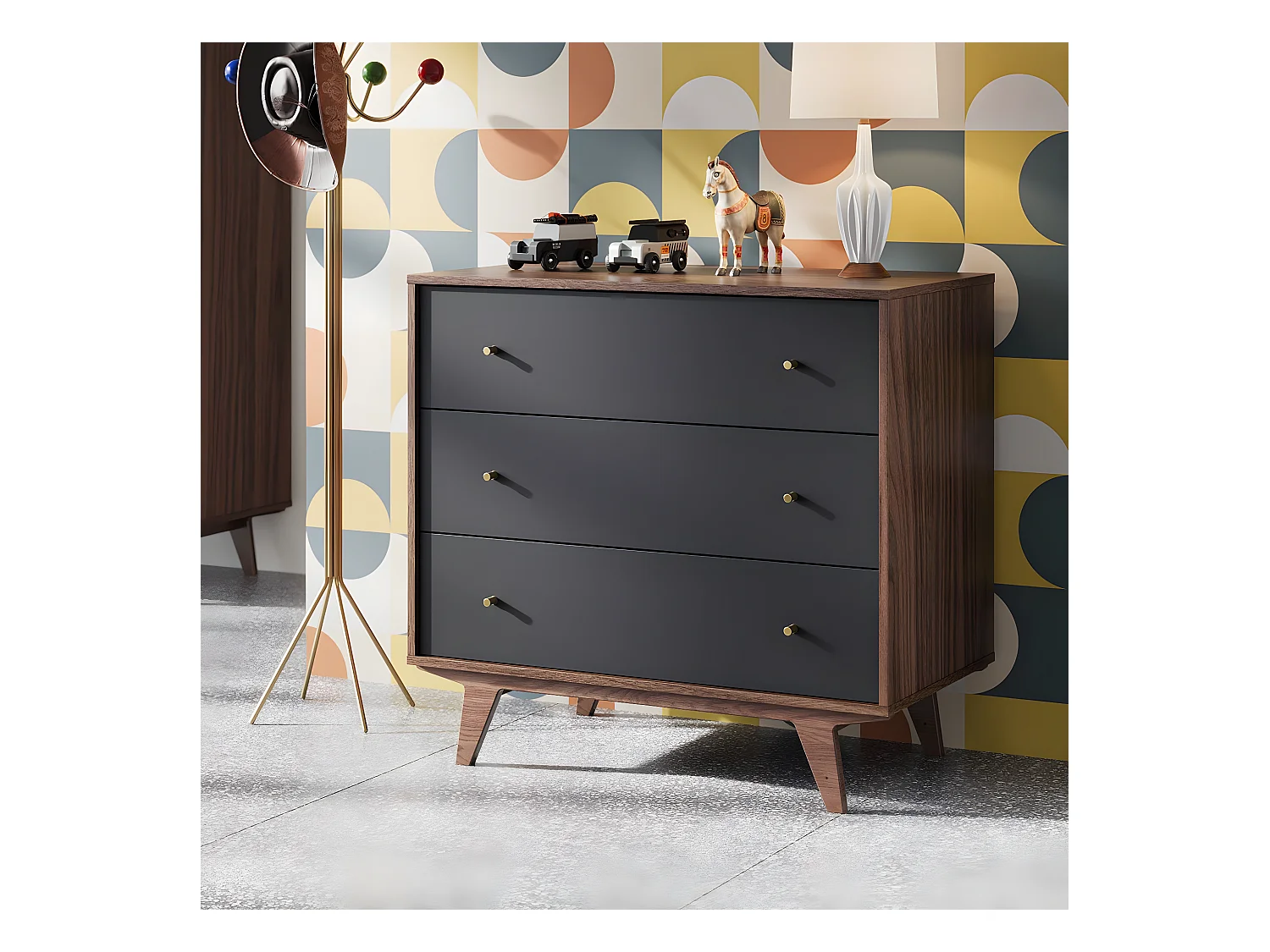 Kommode 3 Schubladen Mid - L90 cm