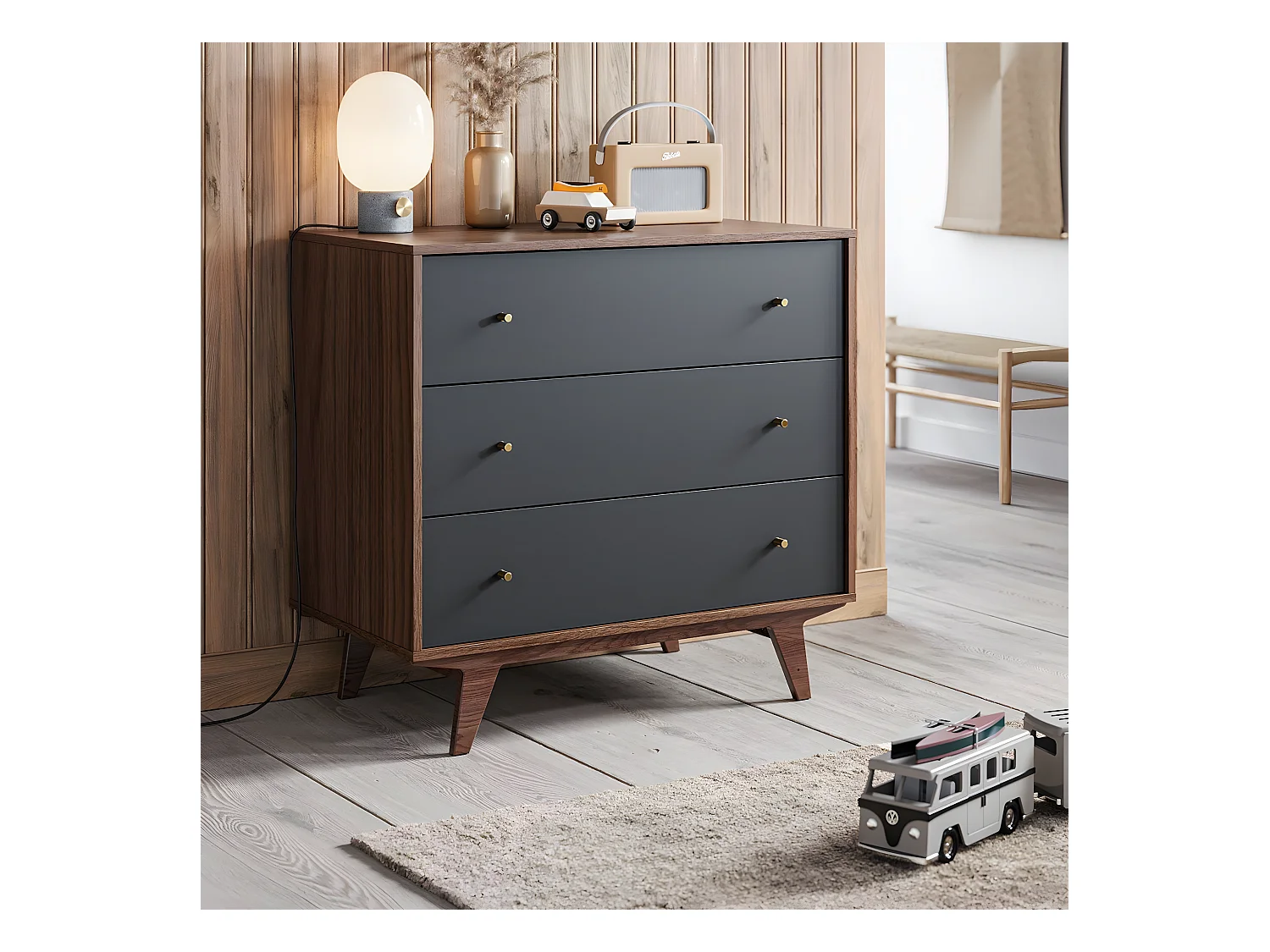 Kommode 3 Schubladen Mid - L90 cm