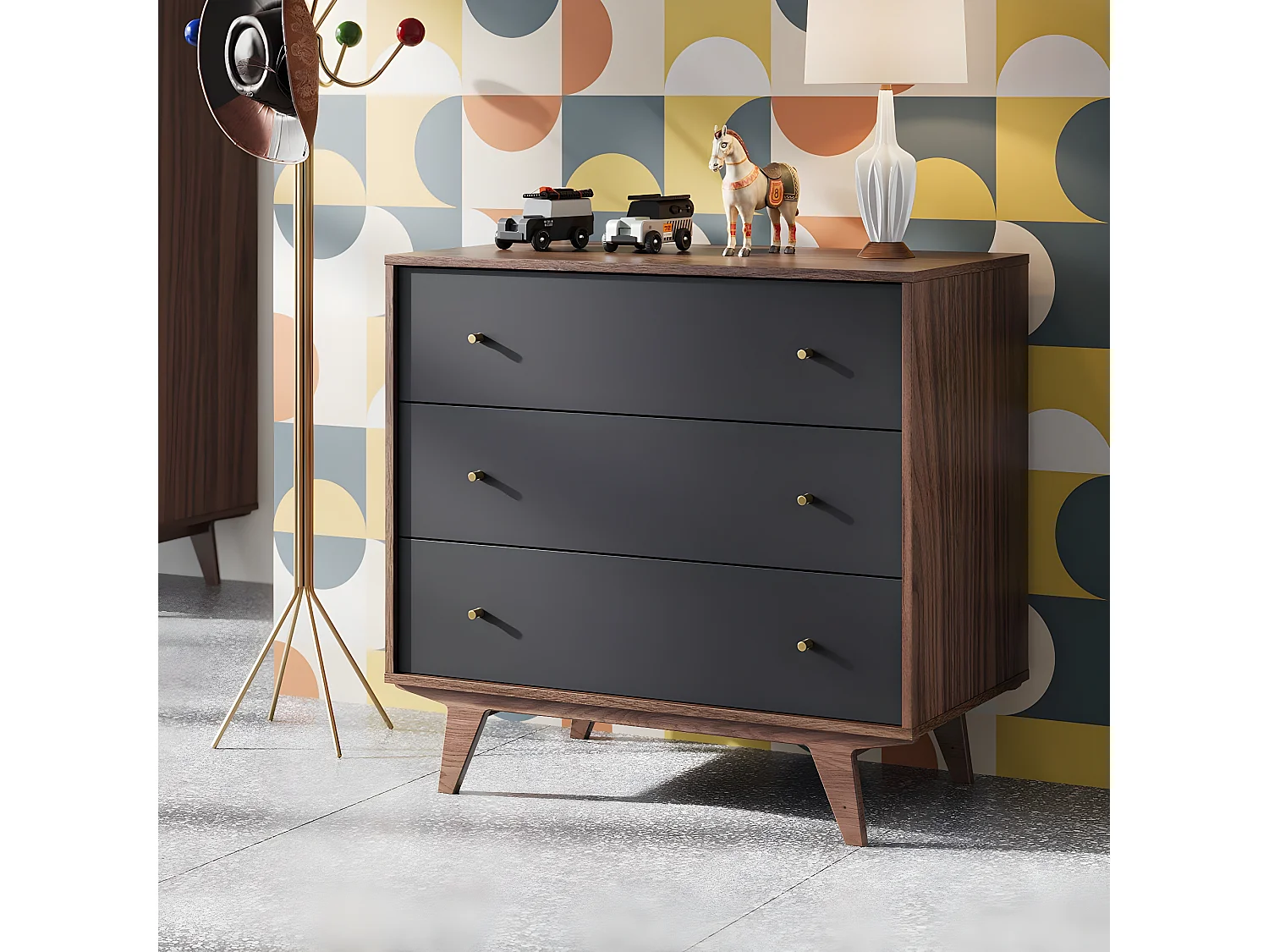 Kommode 3 Schubladen Mid - L90 cm