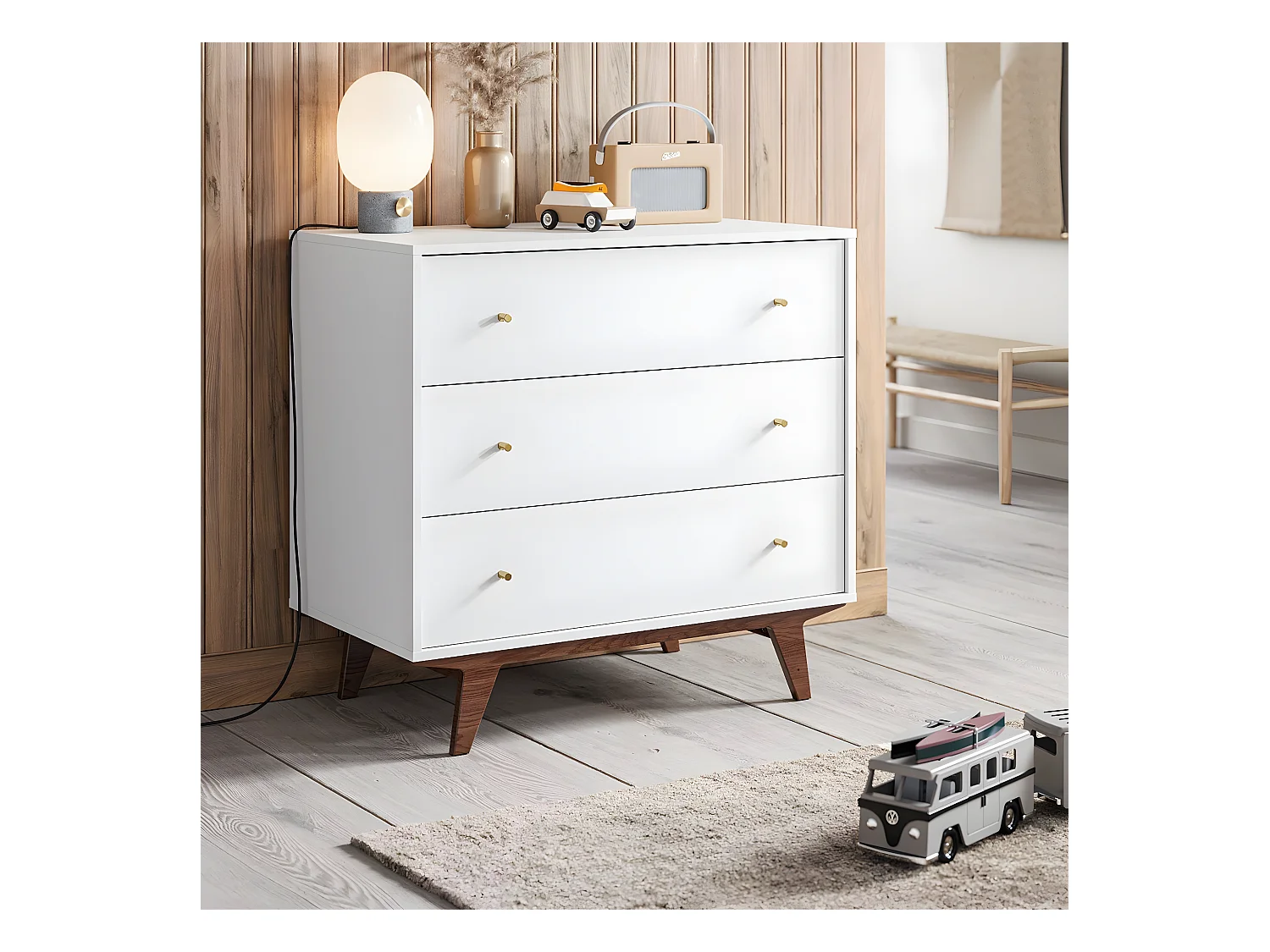 Kommode 3 Schubladen Mid - L90 cm