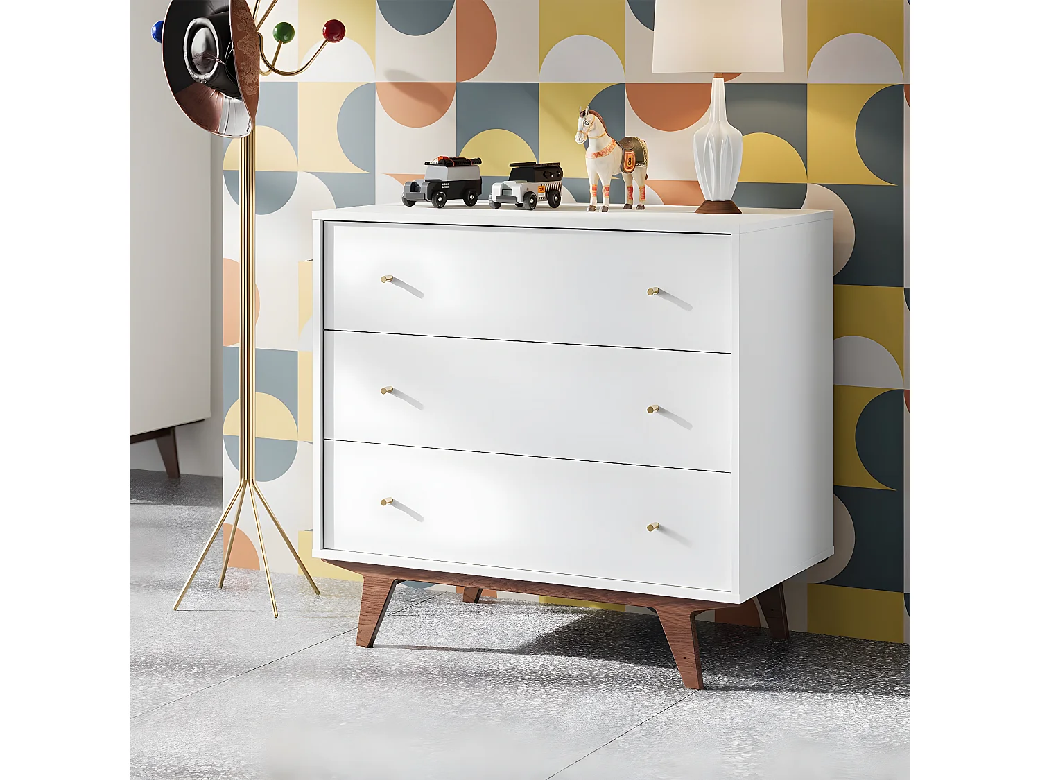 Kommode 3 Schubladen Mid - L90 cm