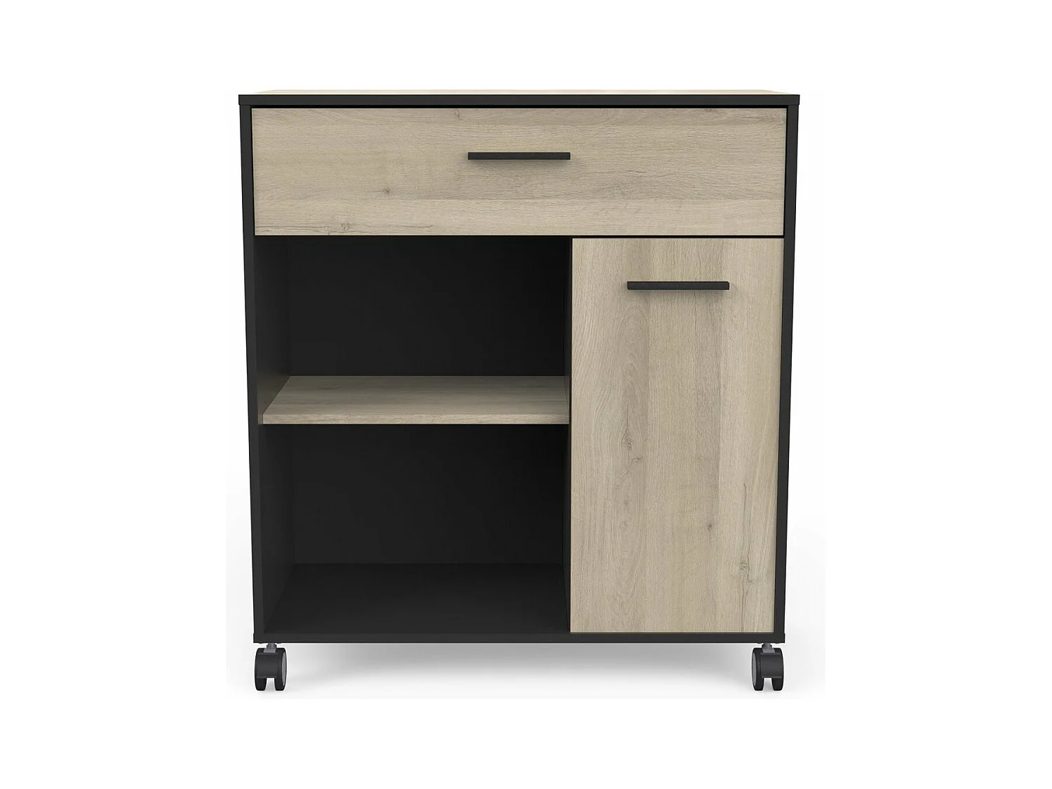 Desserte micro-ondes 1 tiroir, 1 porte et 2 niches H90,3 cm - MINT