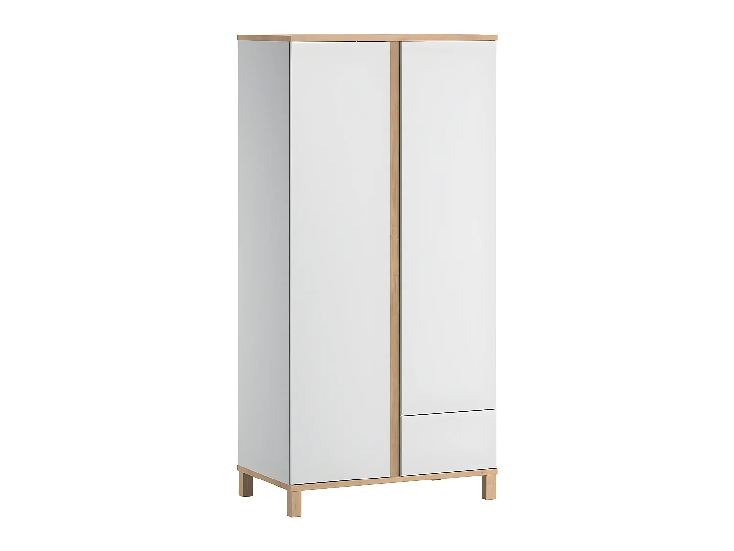 Kledingkast 2 deuren en 1 lade - H183 cm - Hoogte