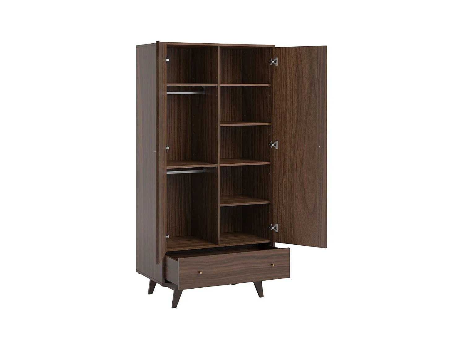Kleiderschrank 2 Türen 1 Schublade Mid - H185 cm
