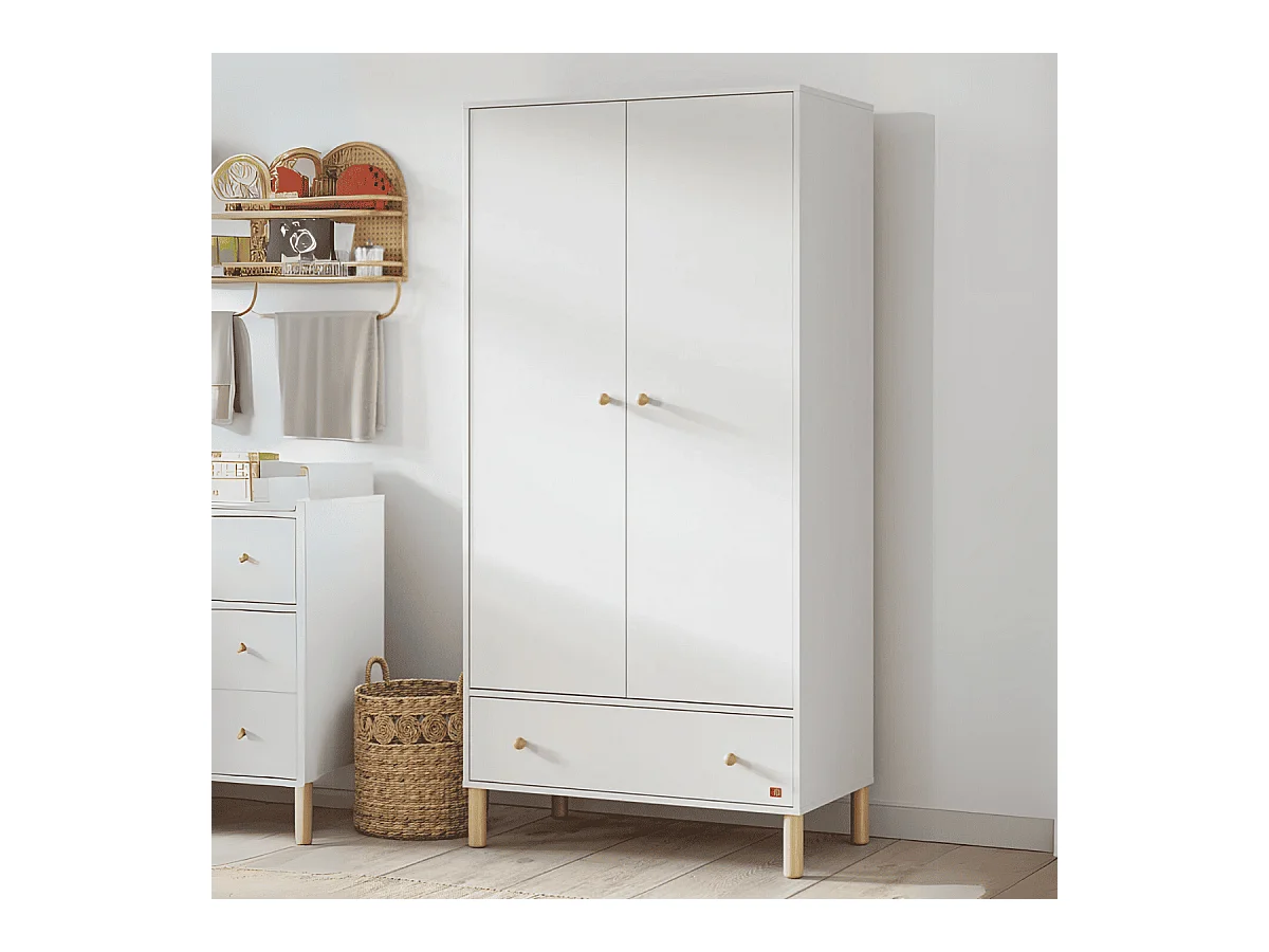 Kledingkast 2 deuren en 1 lade H185 cm - Tela