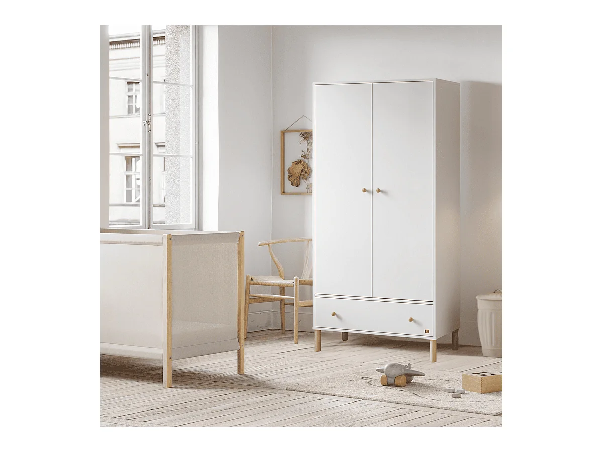 Kledingkast 2 deuren en 1 lade H185 cm - Tela