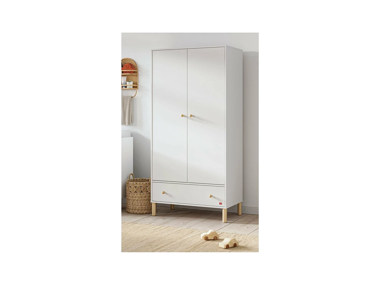 Kledingkast 2 deuren en 1 lade H185 cm - Tela