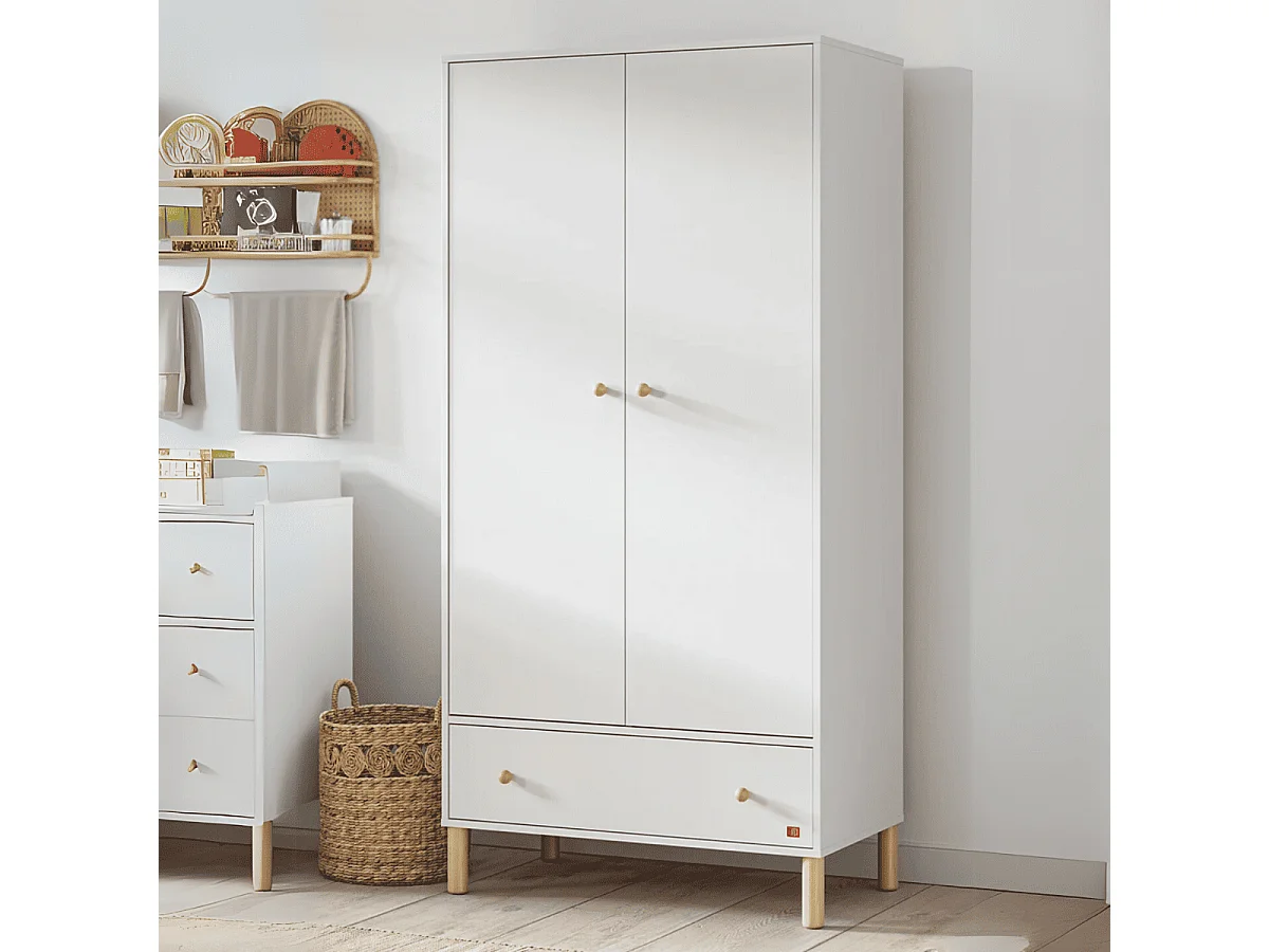 Armoire 2 portes et 1 tiroir H185 cm - Tela