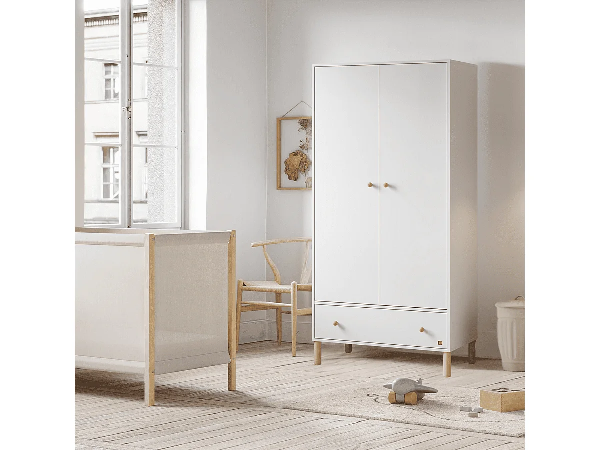 Armoire 2 portes et 1 tiroir H185 cm - Tela