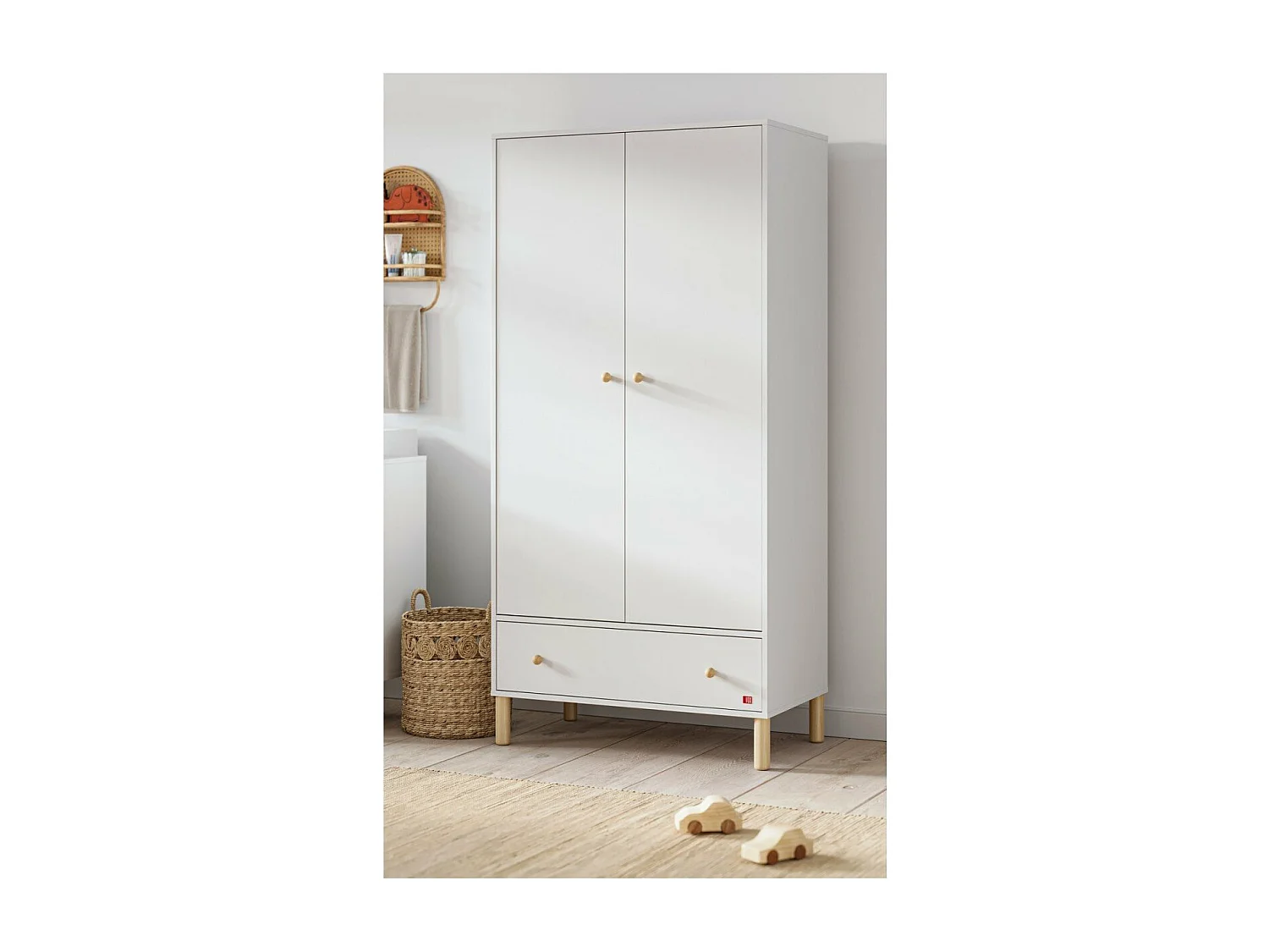 Armoire 2 portes et 1 tiroir H185 cm - Tela
