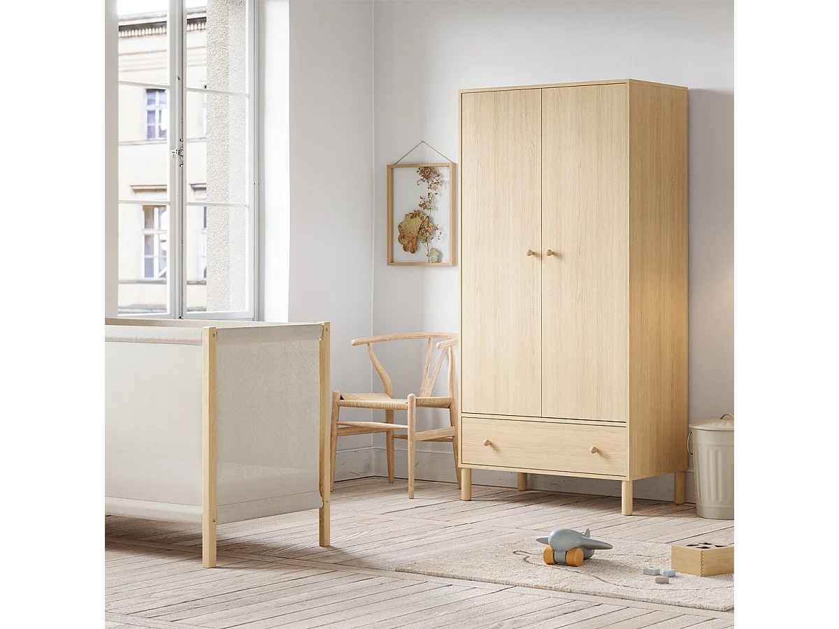 Armoire 2 portes et 1 tiroir H185 cm - Tela