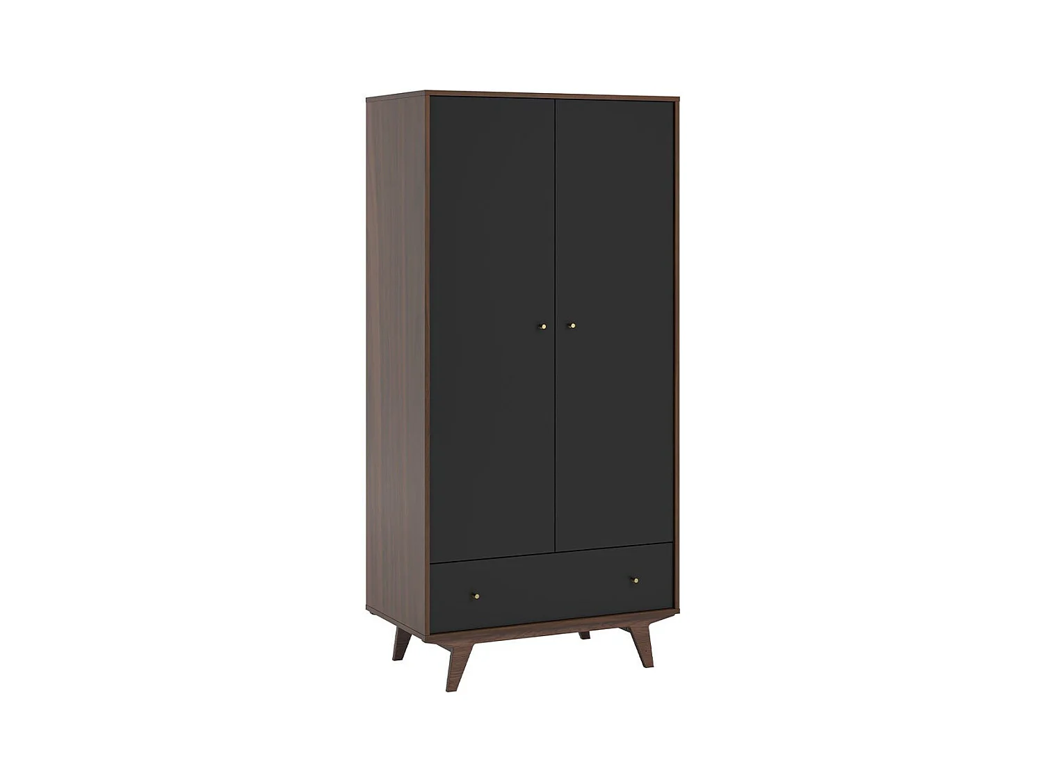 Kleiderschrank 2 Türen 1 Schublade Mid - H185 cm
