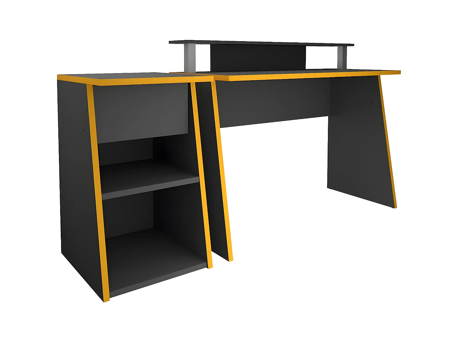 Schreibtisch Anthrazitgrau und Orange Zocker Pro 1 - L93 cm