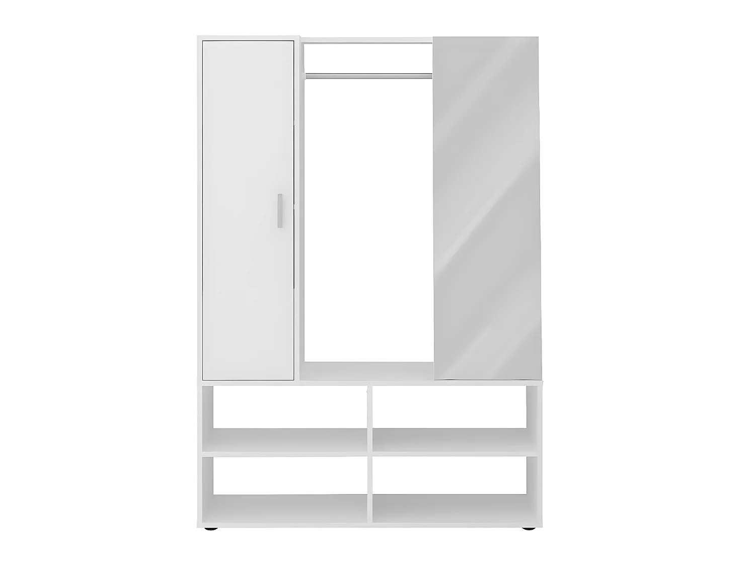 Penderie d'entrée 1 porte 1 miroir Auma - L105 x H151,3 cm