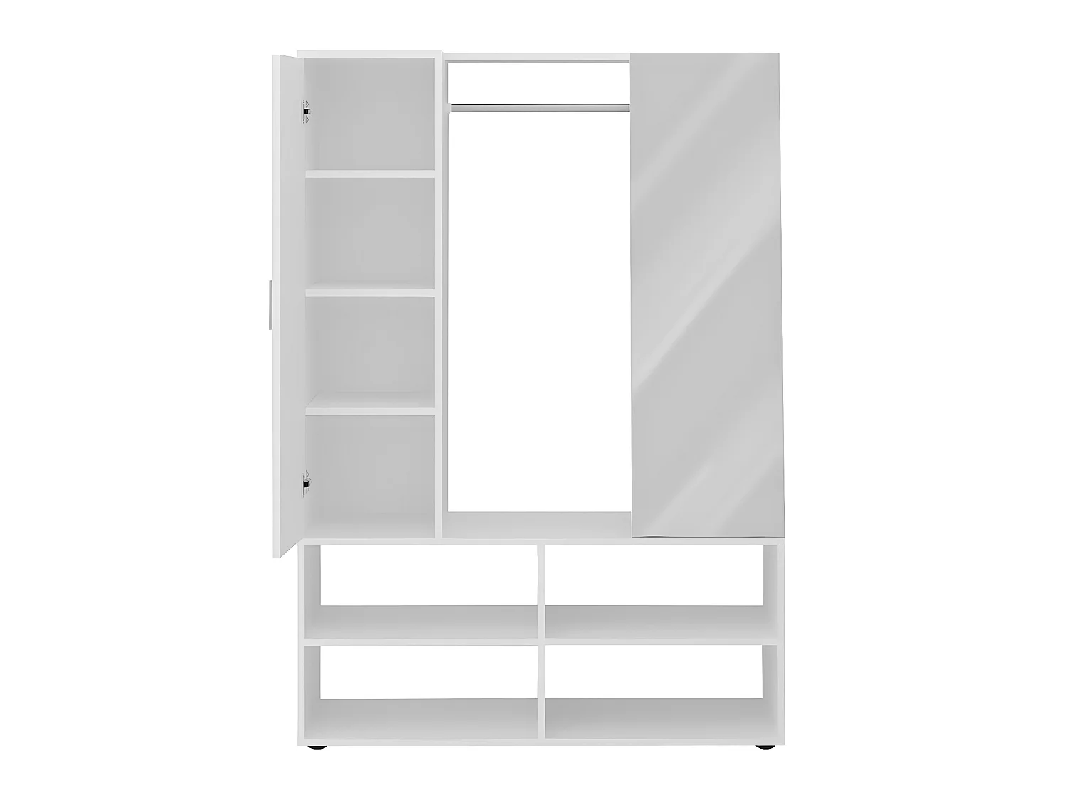 Penderie d'entrée 1 porte 1 miroir Auma - L105 x H151,3 cm
