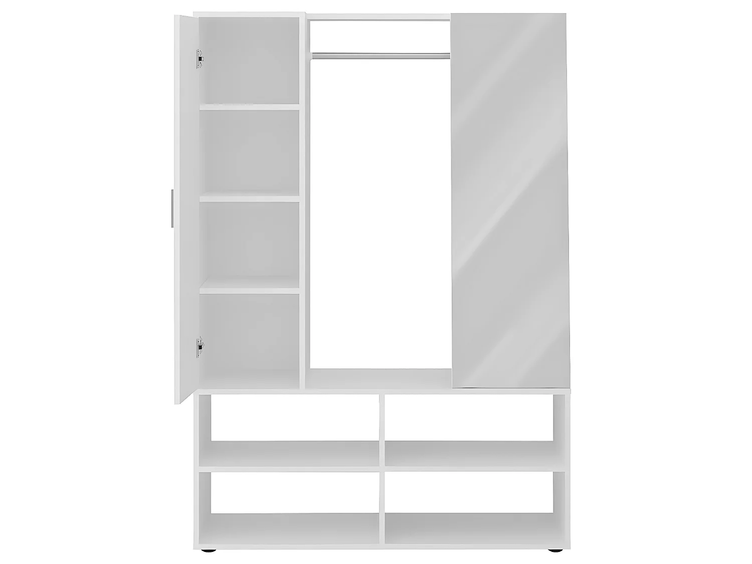 Penderie d'entrée 1 porte 1 miroir Auma - L105 x H151,3 cm