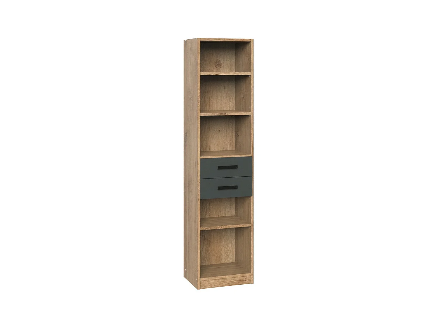 Bibliothèque 5 étagères et 2 tiroirs - L47 cm