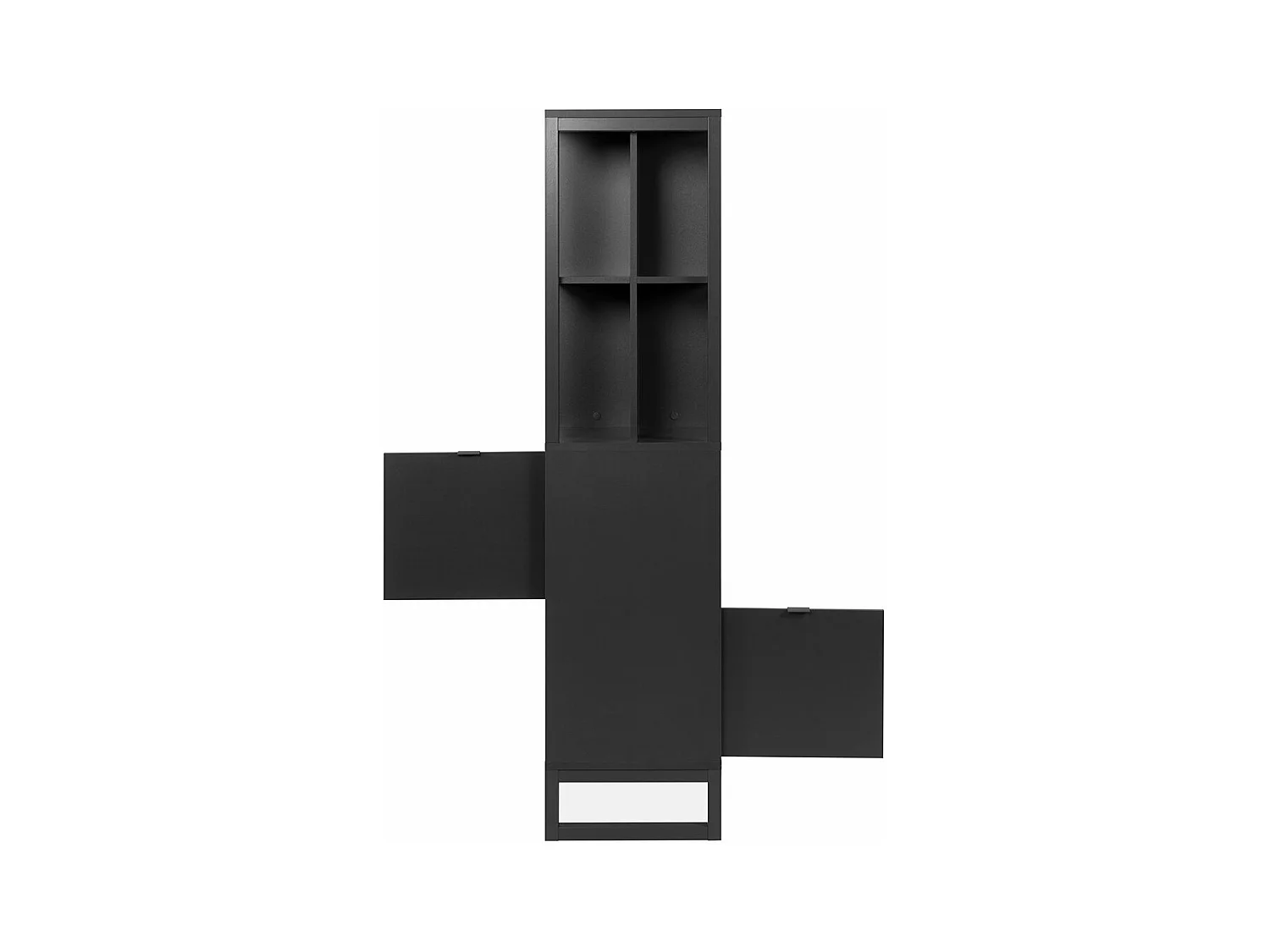 Scaffale a 2 ante, 4 nicchie - L83,5 cm