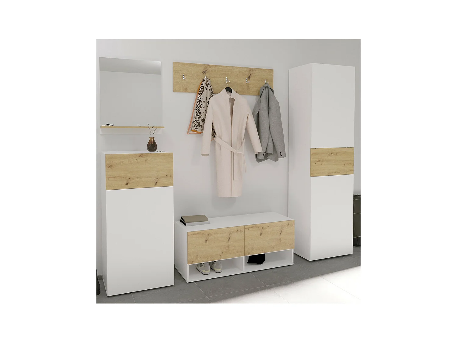 Scaffale 1 porta 1 cassetto Belm 2 - L55 x H115 cm