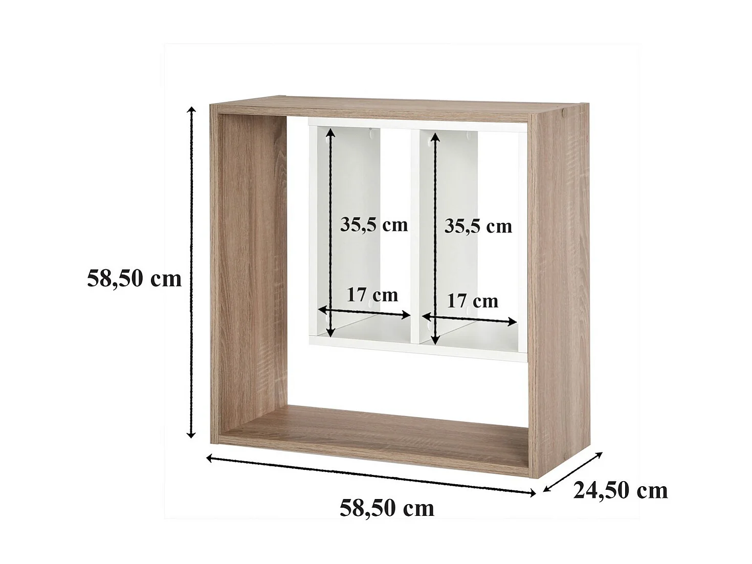 Etagère murale avec rangements Soest 3 - L58,3 x H 58,6 cm