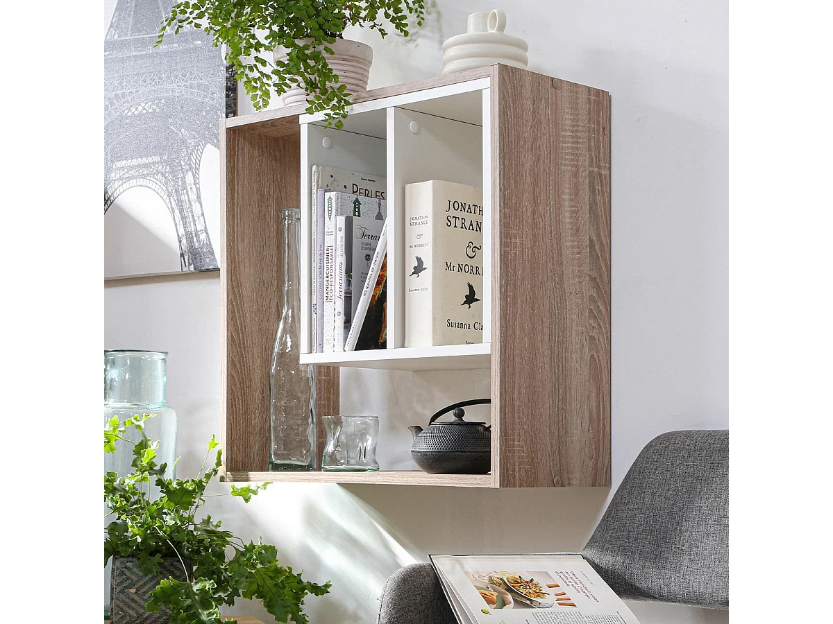 Etagère murale avec rangements Soest 3 - L58,3 x H 58,6 cm