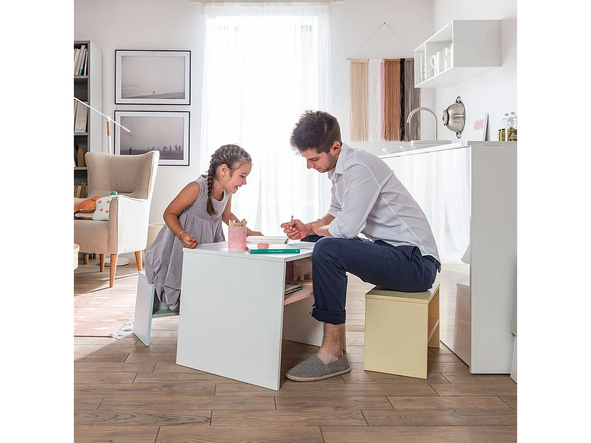 Tabouret enfant empilable avec rangement - L46 cm