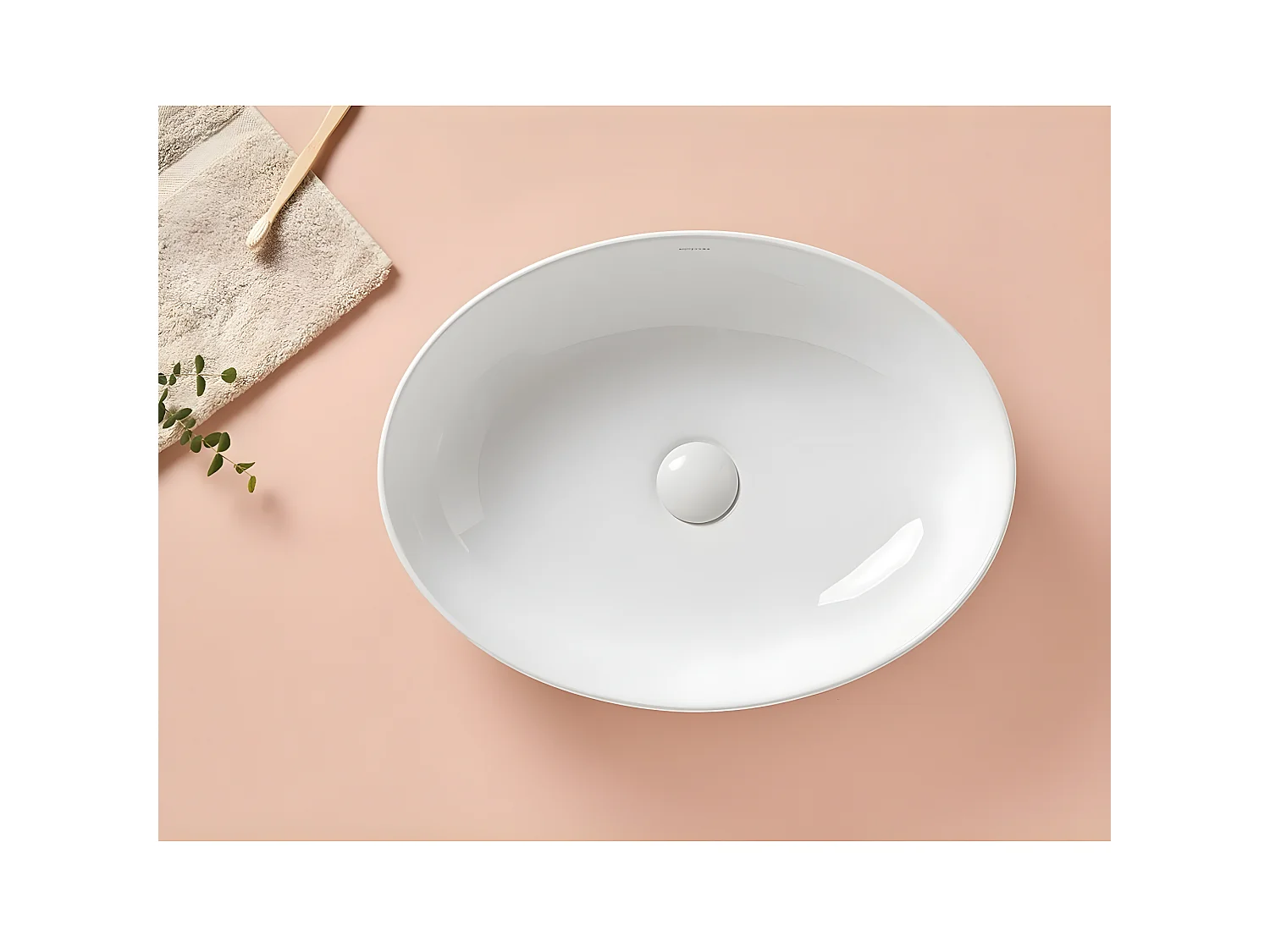 Lavabo sobre encimera ovalado de cerámica PARMA  51.5 x 40 cm