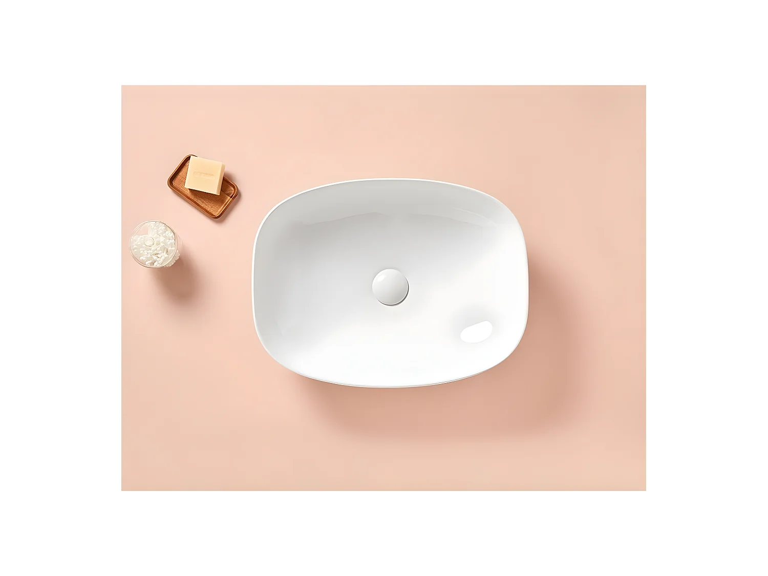 Lavabo sobre encimera rectangular de cerámica BALTA  50.5 x 38.5 cm