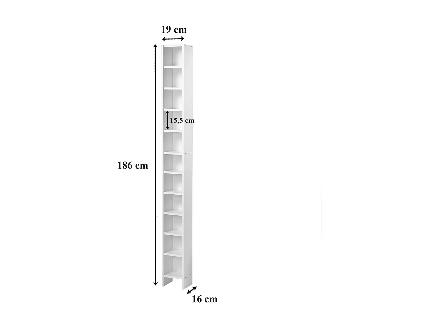 Hallo 11-poziomowa półka oszczędzająca miejsce - wys. 185 cm