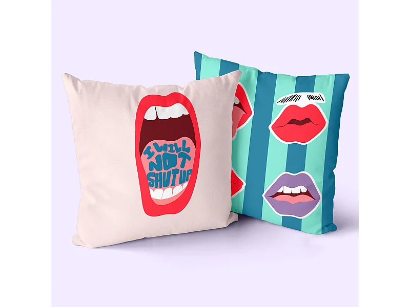 Federa decorativa 50x50 cm (Set di 2 pezzi) Lips